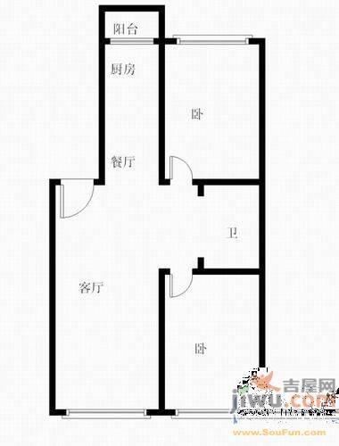 新伟庭院2室2厅1卫101㎡户型图