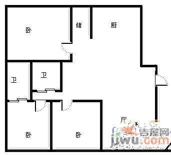 新伟庭院2室2厅1卫101㎡户型图