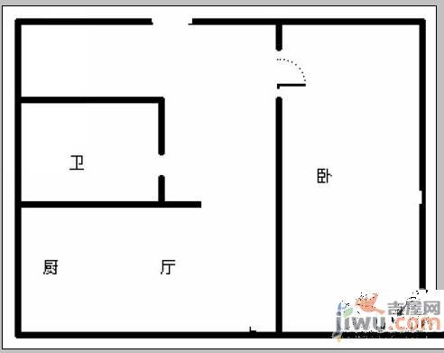 建大一小区2室1厅1卫83㎡户型图