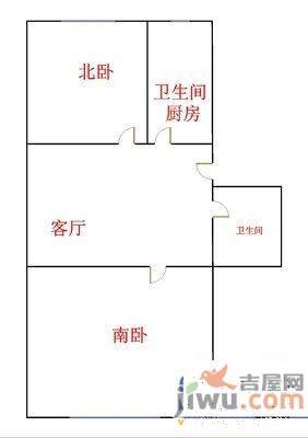 建大一小区2室1厅1卫83㎡户型图