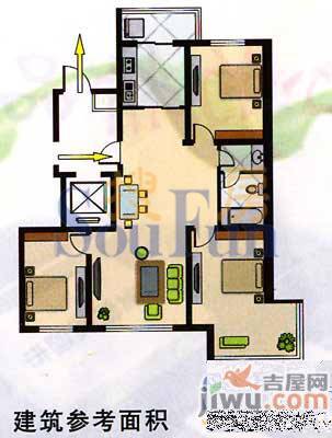 和皇家园2室2厅1卫102.4㎡户型图