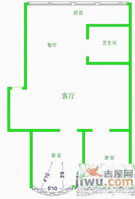 今日阳光A区2室1厅1卫98㎡户型图