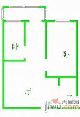 今日阳光C区2室1厅1卫58㎡户型图