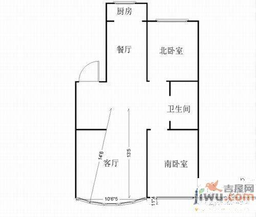 鑫丰花园2室2厅1卫106㎡户型图