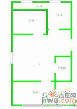 今日阳光B区1室1厅1卫64㎡户型图