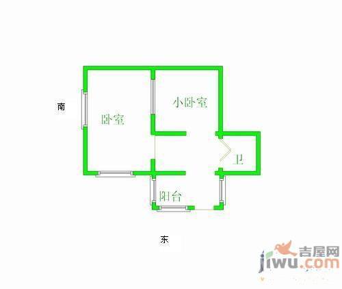 永善小区1室1厅1卫36㎡户型图