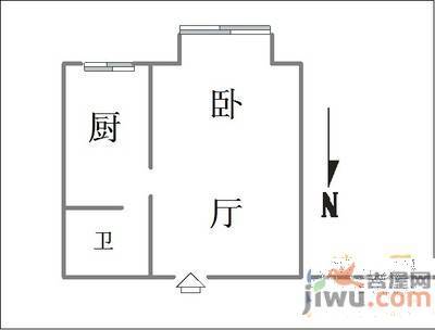 永善小区1室1厅1卫36㎡户型图