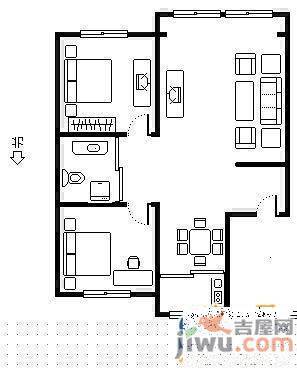 东环国际3室2厅2卫127㎡户型图