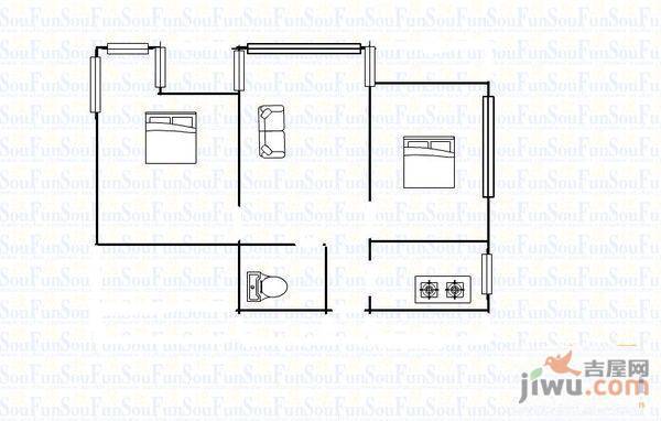 东环国际3室2厅2卫127㎡户型图