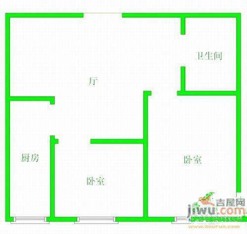 春江花月A区2室0厅1卫86㎡户型图