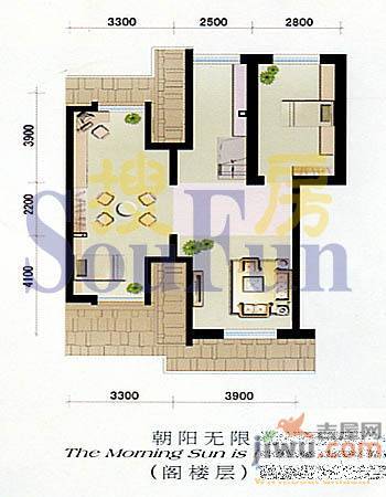 天时嘉园2室2厅1卫90㎡户型图