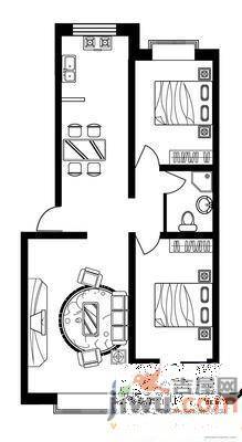 滨湖小区2室2厅1卫118㎡户型图