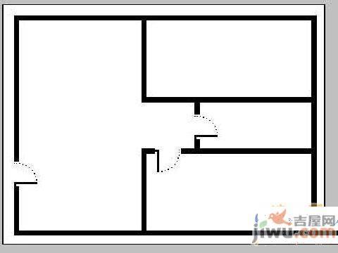 建大四小区1室1厅1卫47㎡户型图