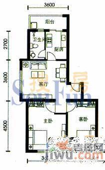 东环雅居花园2室2厅1卫70.4㎡户型图