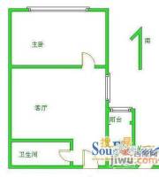 赞工小区1室1厅1卫户型图