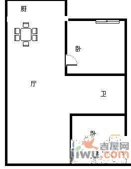 赞新小区2室1厅1卫59㎡户型图