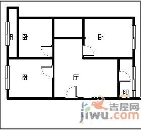 滑翔一小区2室1厅1卫90㎡户型图