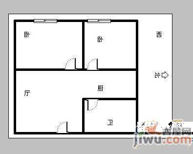 罗曼春天1室1厅1卫48㎡户型图