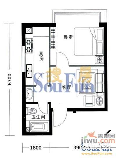 千缘爱城2室1厅1卫102.2㎡户型图