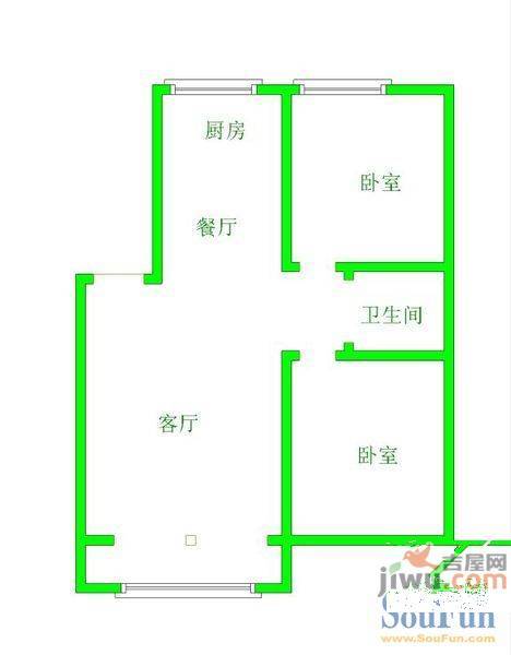 南风雅居3室2厅1卫126㎡户型图