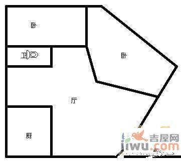 春江花月C区1室1厅1卫42㎡户型图