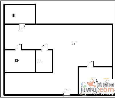 春江花月C区1室1厅1卫42㎡户型图