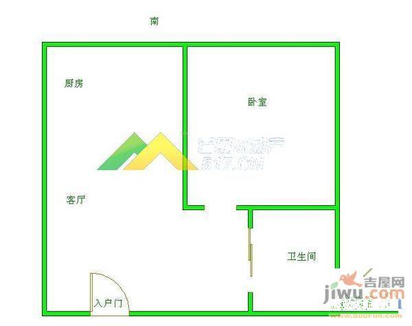 春江花月C区1室1厅1卫42㎡户型图