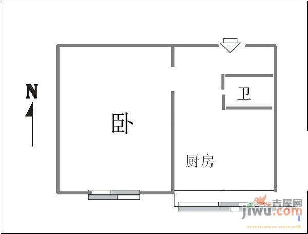 春江花月C区1室1厅1卫42㎡户型图