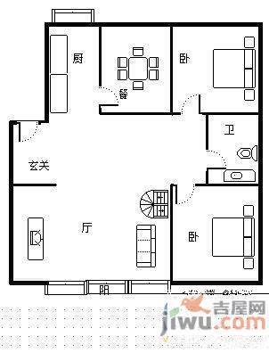 春江花月C区1室1厅1卫42㎡户型图