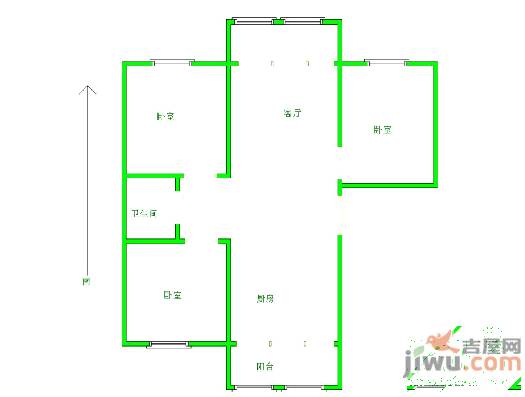 春江花月B区2室2厅2卫140㎡户型图