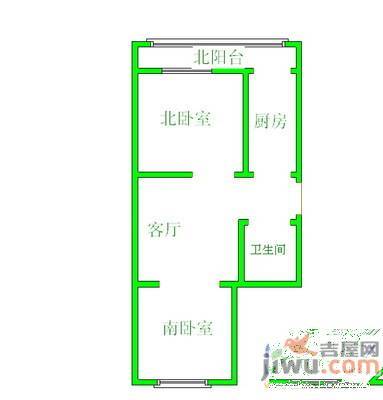 盛世家园2室2厅1卫62.3㎡户型图