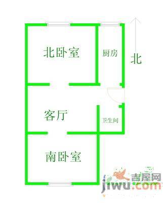 盛世家园2室2厅1卫62.3㎡户型图