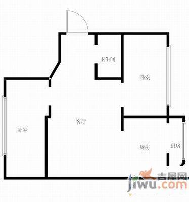 景星家园2室1厅1卫87.8㎡户型图