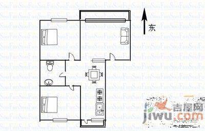 景星家园2室1厅1卫87.8㎡户型图