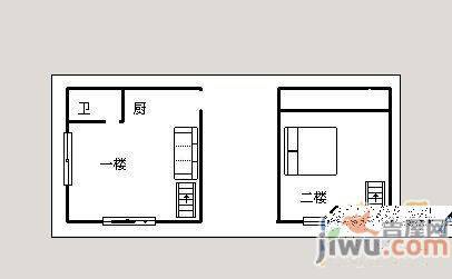 江南春城B区2室2厅1卫58㎡户型图