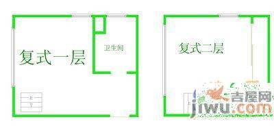 江南春城B区2室2厅1卫58㎡户型图