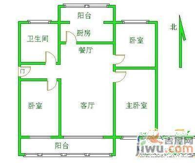 卫工佳苑2室1厅1卫户型图