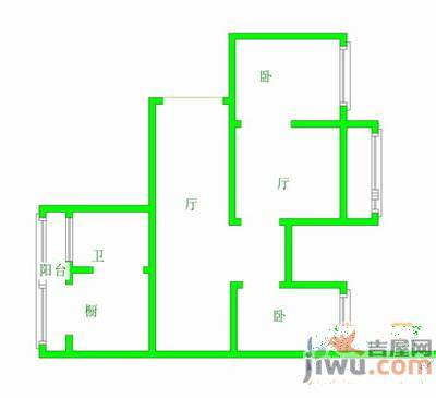 爱心家园2室2厅1卫111㎡户型图