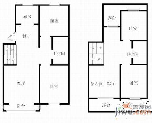 新湖北国之春5室3厅2卫130㎡户型图