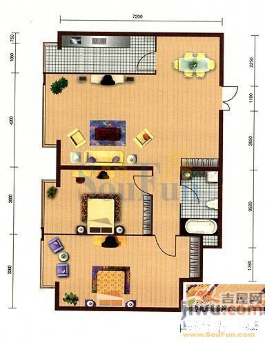 枫景名城1室1厅1卫37.5㎡户型图