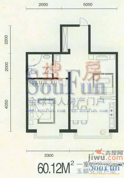 玉麟花园3室2厅1卫115㎡户型图