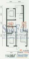 玉麟花园3室2厅1卫115㎡户型图