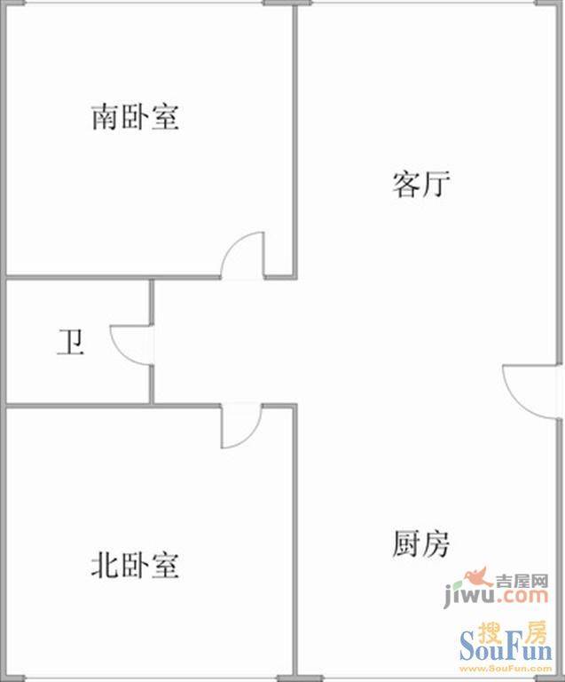 基业步云阁2室2厅1卫95㎡户型图