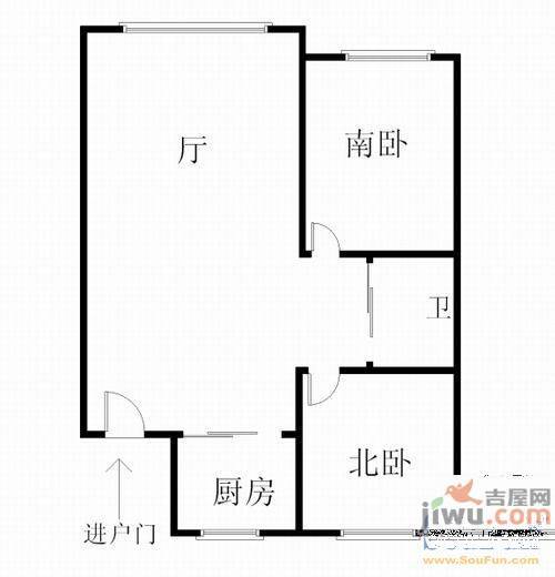 基业步云阁2室2厅1卫95㎡户型图