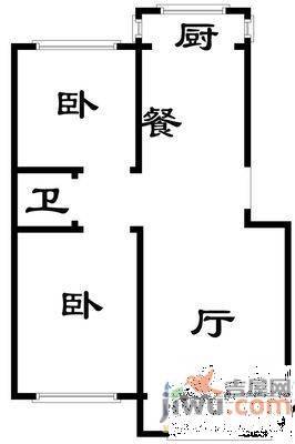 基业步云阁2室2厅1卫95㎡户型图