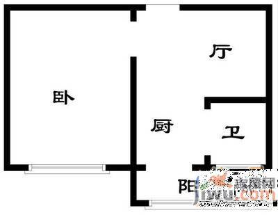 明廉小区1室1厅1卫38㎡户型图