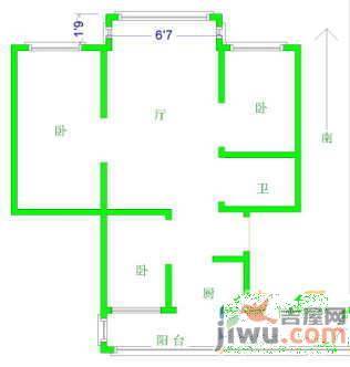 永泰小区3室2厅1卫115㎡户型图