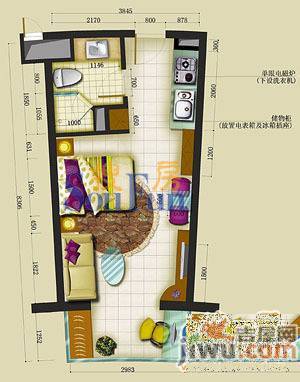 希尔斯联邦3室1厅1卫76.3㎡户型图