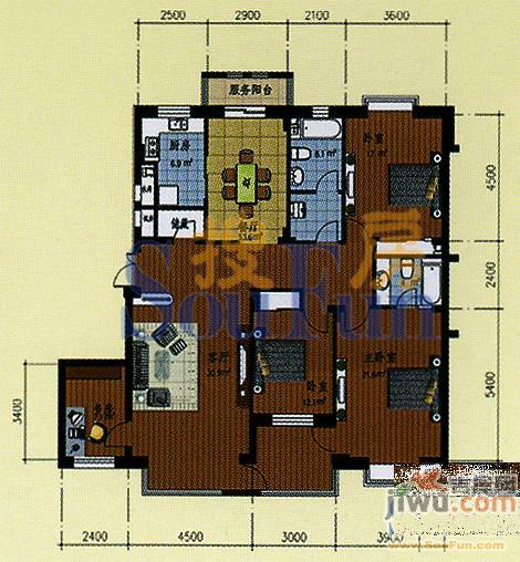 美林逸墅4室0厅0卫188.3㎡户型图