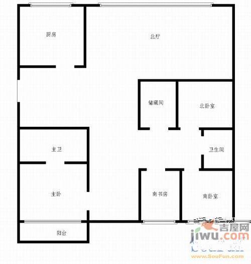 万科金色家园3室2厅2卫150㎡户型图